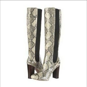 Knee high snake skin boots
